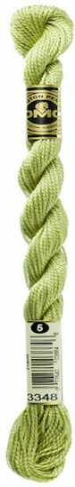 DMC Thread Embroidery Mouline Cotton Perle 115 No5 Cotton in Green color 25m Twisted Green 25m.