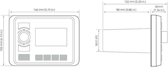 Hertz HMR 20 Ηχοσύστημα Σκάφους 4x50W Αδιάβροχο με AUX / Bluetooth / USB Μαύρο