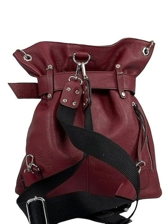 Hunter Leather Women's Bag Backpack Burgundy