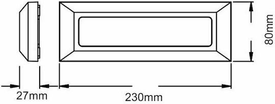 Aca Wandmontierte Außen-Deckenleuchte LED IP65 4W mit Warmweiß Licht 23x80εκ.