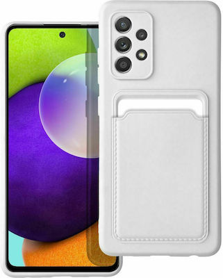 Forcell Card Silicone Back Cover with Credit Card Holder White (Galaxy A52 / A52s)