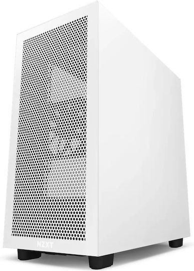 NZXT H7 Flow (2022) Геймърско бюро Midi Tower Компютърна кутия със страничен прозорец Matte White/Matte Black