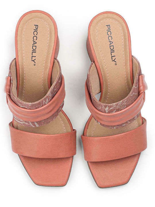 Piccadilly Anatomic Women's Sandals Dark Dusty Pink with Chunky Medium Heel