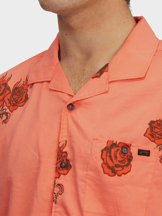 Sundays Vacay Short-sleeved Cotton Shirt Floral Washed Red