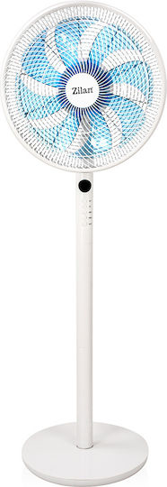 Zilan Zilan Pedestal Fan 60W Fan Diameter 40cm with Remote Control White