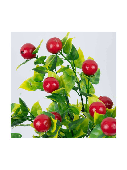 GloboStar Ramură Decorativă Artificială Ruscus Green - Red - Yellow 30cm