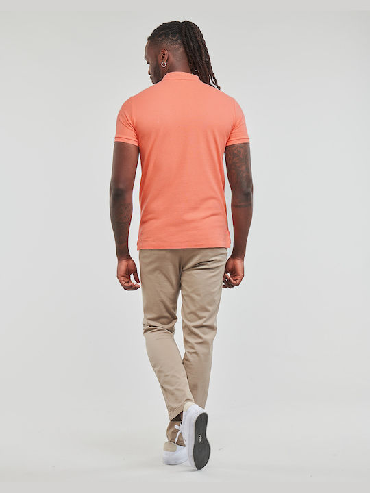 Ralph Lauren Men's Short Sleeve T-shirt Turtleneck Orange