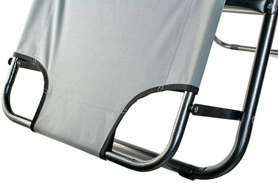 Lounger-Armchair Beach with Recline 3 Slots Gray 153x47x87cm