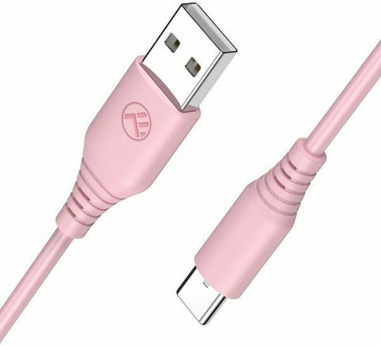 Tellur USB 2.0 Cable USB-C male - USB-A Ροζ 1m TLL155402