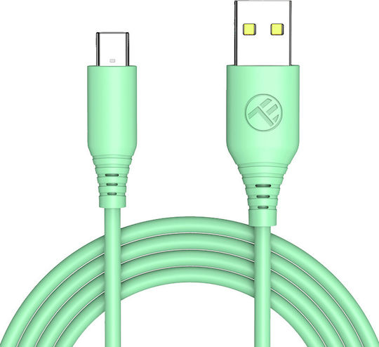 Tellur USB 2.0 Cable USB-C Male - USB-A Green 1m