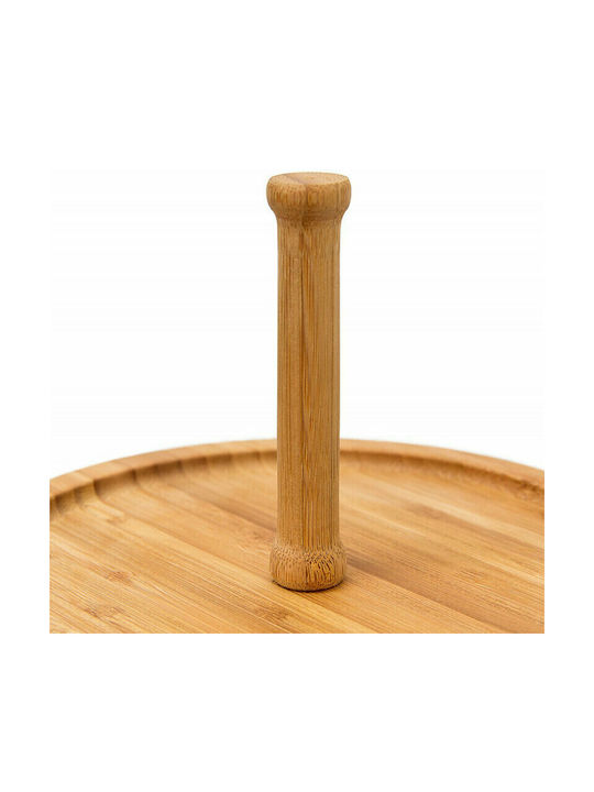 Relaxdays Lemn Etajeră 3 niveluri Bej Ø30xY37cm 1buc