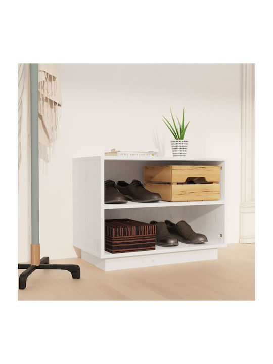 Shoe Organizer with 2 Shelves White 60x34x45cm