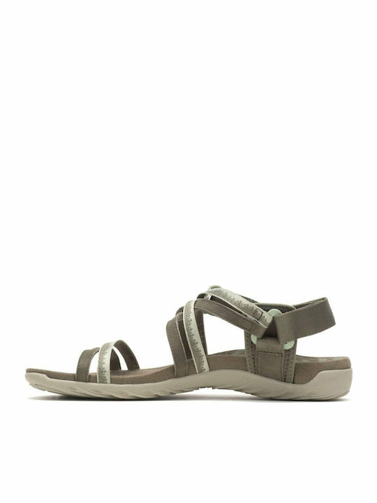 Terran 3 Cush Lattice Leather Women's Flat Sandals Sporty Olive