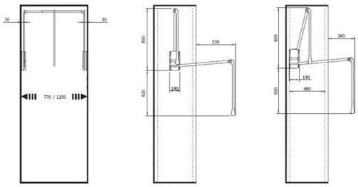Metal Wardrobe Lift Black 110-SEV4SM500B 1pcs