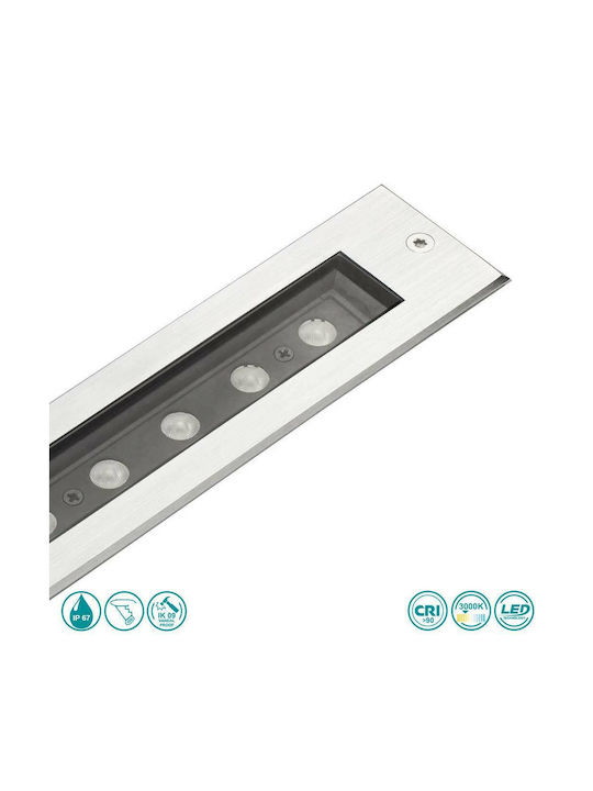 Faro Barcelona Spot Floor Lamp LED 8W with Warm White Light IP67 Silver