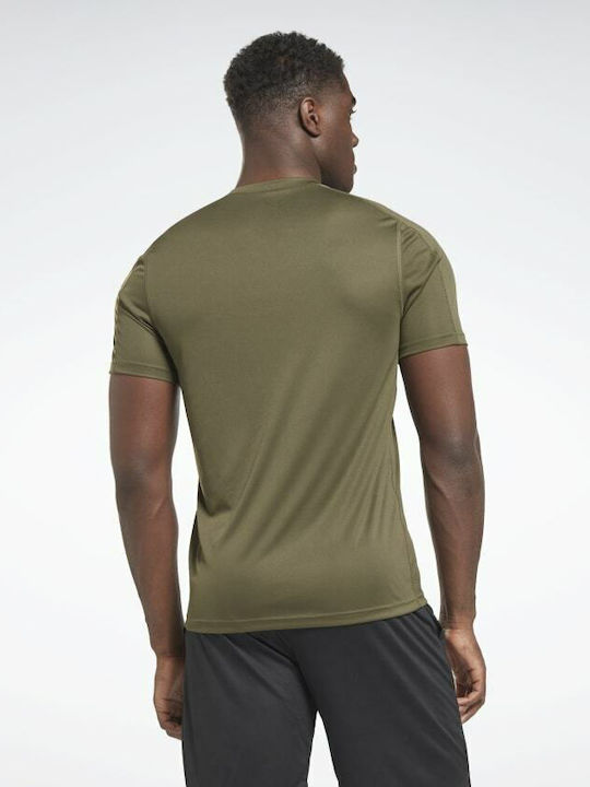 Reebok Αθλητικό Ανδρικό T-shirt Army Green Μονόχρωμο