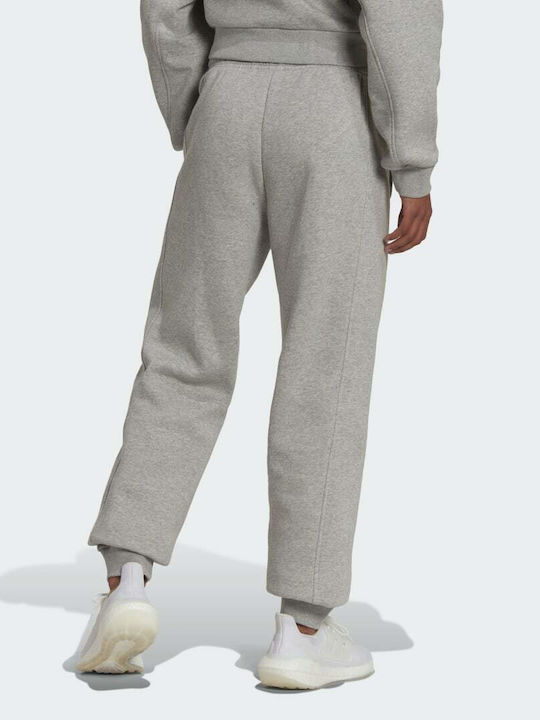 Adidas Παντελόνι Γυναικείας Φόρμας με Λάστιχο Medium Grey Heather Fleece