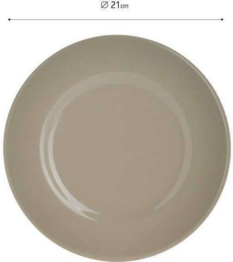 Click Plate Desert made of Porcelain Gray with Diameter 21cm 12pcs