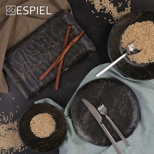 Espiel Black Wood Teller Suppe Hölzernes Schwarz mit Durchmesser 21cm