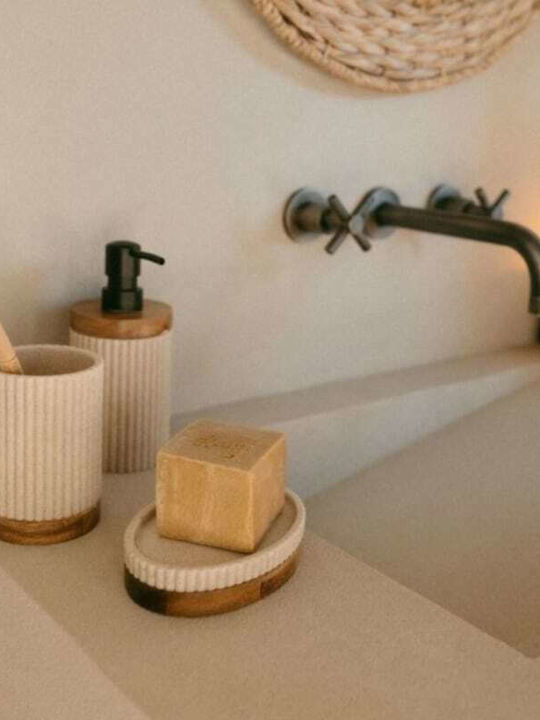 Andrea House Ceramică Coș de gunoi pentru baie Bej