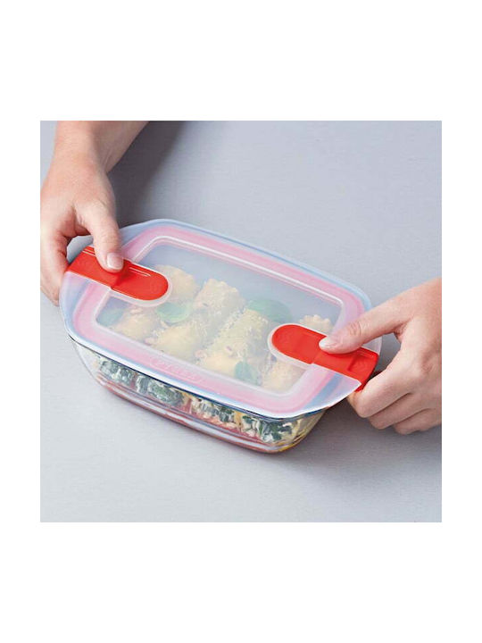 Pyrex Cook & Heat Σετ Δοχεία Φαγητού Γυάλινα Κόκκινα 21x18cm 5τμχ