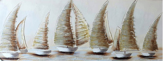 Inart Ιστιοφόρα Πίνακας σε Καμβά 150x50cm