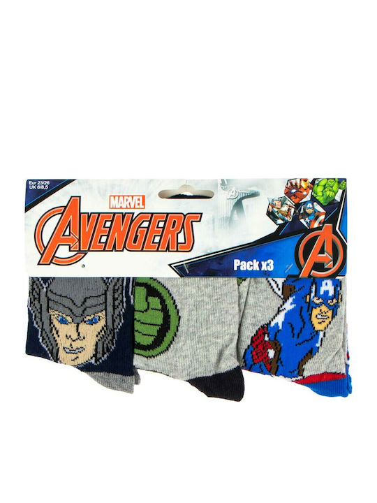 Marvel Παιδικές Κάλτσες Μακριές Πολύχρωμες 3 Ζευγάρια