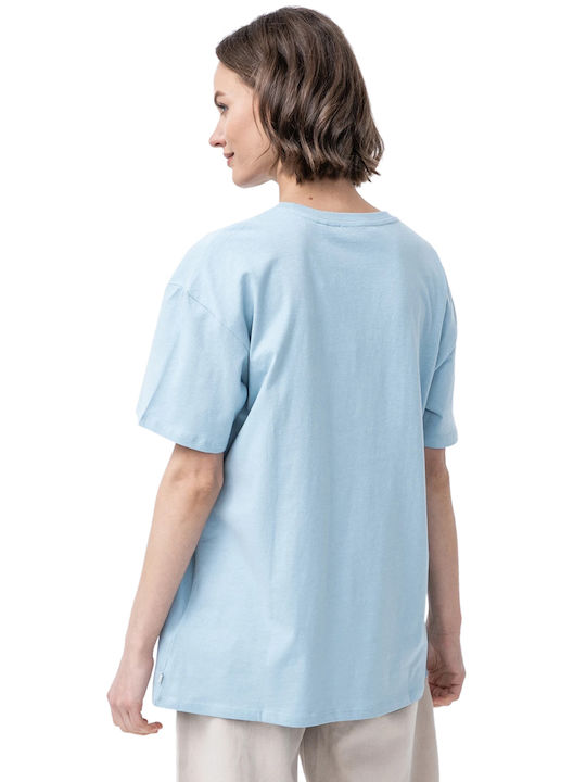 Tom Tailor Oversized Γυναικείο T-shirt Γαλάζιο με Στάμπα