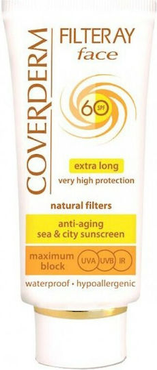 Coverderm Waterproof Sunscreen Cream Face SPF60 with Color 50ml