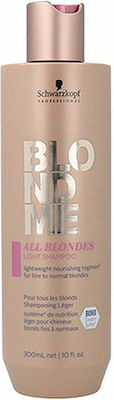 Schwarzkopf Blondme All Blondes Light Shampoos Wiederaufbau/Ernährung für Normal Haare 1x1000ml