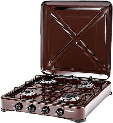 Ravanson Liquid Gas Countertop with 4 Burners Brown