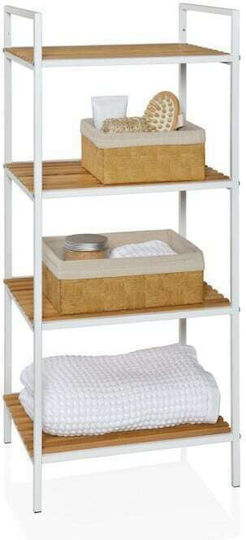 Andrea House Boden Badezimmerregal Metallisch mit 4 Regalböden 39x33x70cm Weiß Andrea House Boden Badezimmerregal Metallisch mit 4 Regalböden 39x33x70cm Weiß