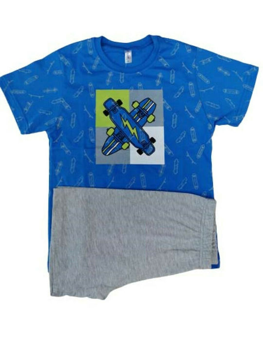 Dreams by Joyce ML Set Top & Bottom Kids Summer Cotton Pyjamas Blue