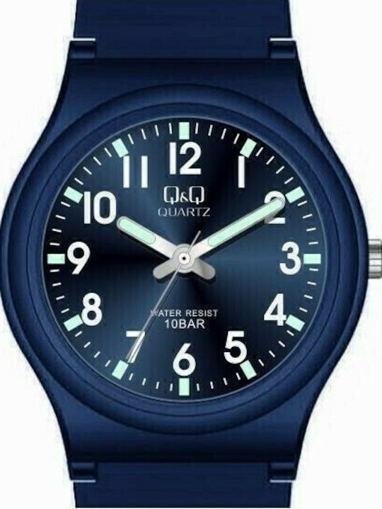 Q&Q Women's Watch with Blue Rubber Strap