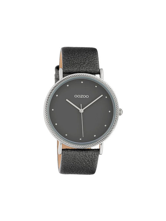 Oozoo Timepieces Watch with Gray Leather Strap