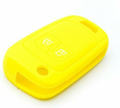 Silicone Car Key Cover Case Car Safety with 2 Buttons for Chevrolet / Opel Yellow