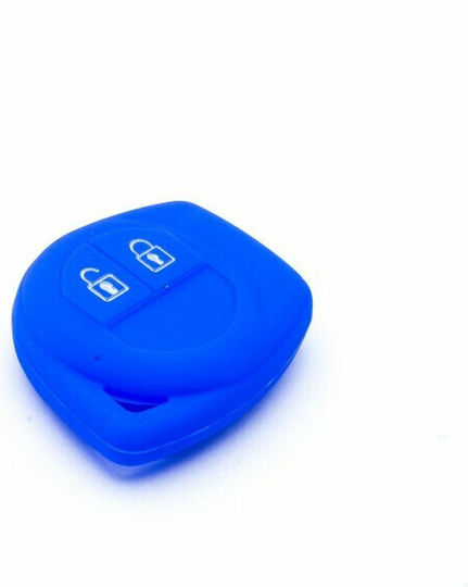 Silicone Car Key Cover Case Car Safety with 2 Buttons for Fiat / Opel / Suzuki Blue
