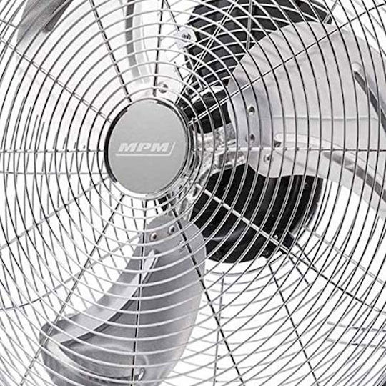 MPM Ανεμιστήρας Δαπέδου 100W Διαμέτρου 45cm Ασημί