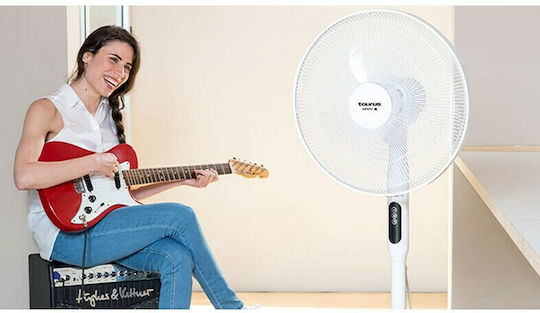 Taurus Ice Brise Ανεμιστήρας Ορθοστάτης 50W Διαμέτρου 40cm με Τηλεχειριστήριο Λευκός