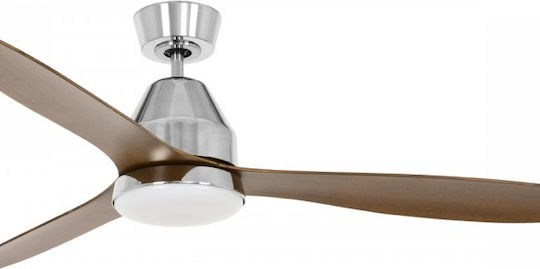 Lucci Air Whitehaven DC Ceiling Fan 143cm with Light Fixture Brushed Chrome