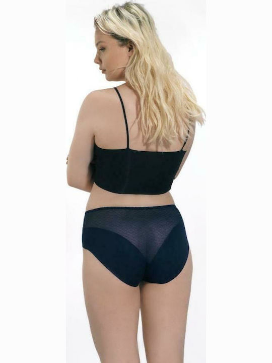 Millie Ψηλόμεσο Γυναικείο Slip με Δαντέλα Navy Μπλε