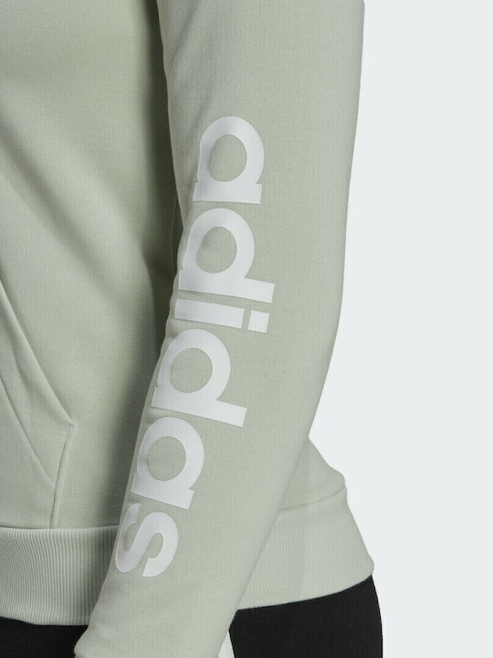 Essentials Damen Sweatshirtjacke Kapuzen Linen Green