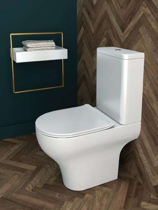 Orabella Clear 50103 Stehende Toilette mit Spülung mit Schlank Deckel Sanftes Schließen Weiße Orabella Clear 50103 Stehende Toilette mit Spülung mit Schlank Deckel Sanftes Schließen Weiße