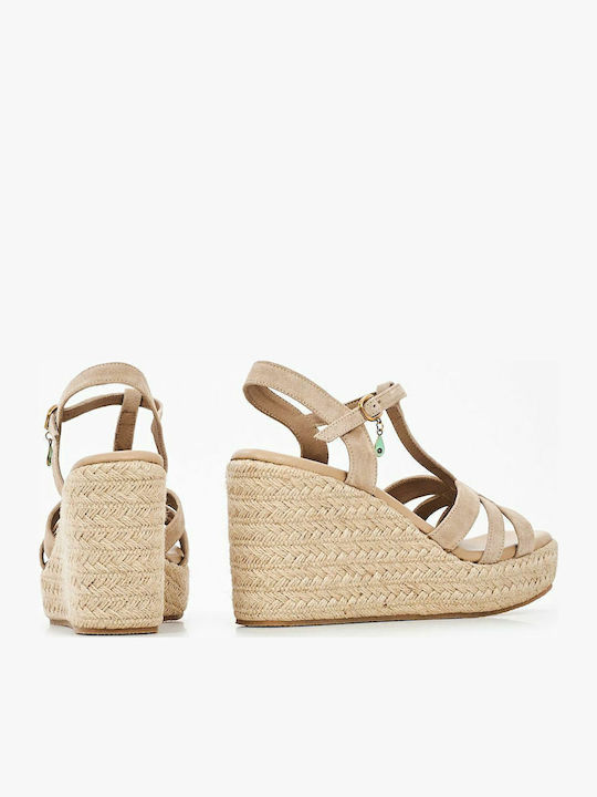 Damenplattformen Beige