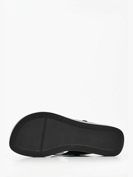 Sinful Women's Leather Platform Wedge Sandals Black