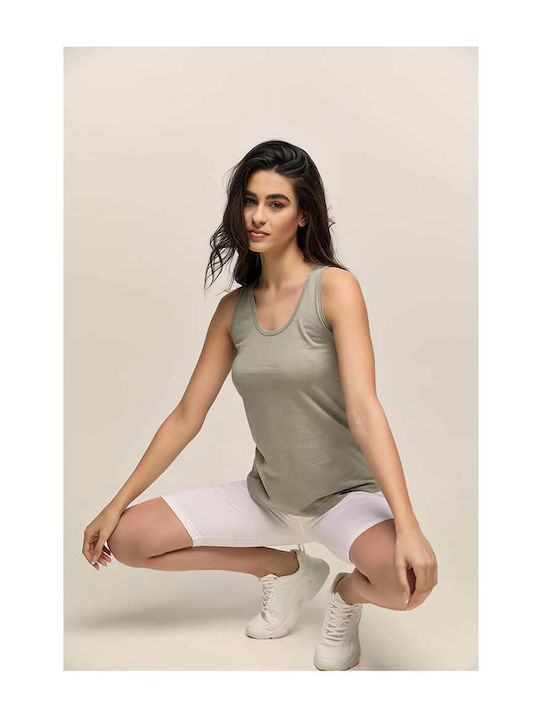 Women's Cotton Blouse Sleeveless Khaki