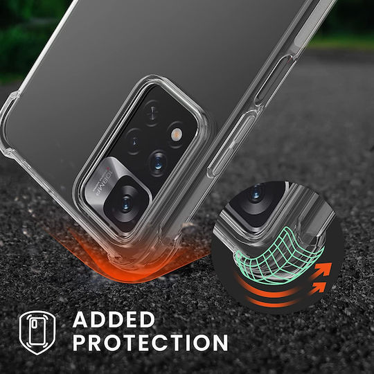 KWmobile Umschlag Rückseite Silikon mit Band Transparent / Black (Redmi Note 11 Pro+ 5G)