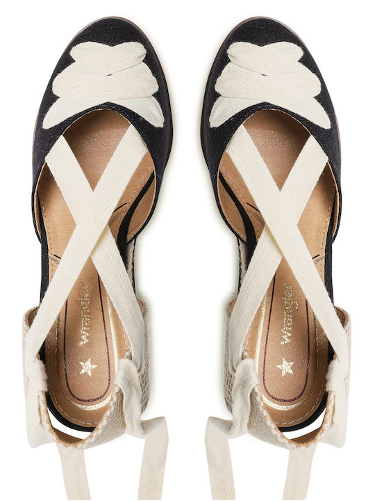 Isla Sash Women's Fabric Platform Espadrilles Navy Blue