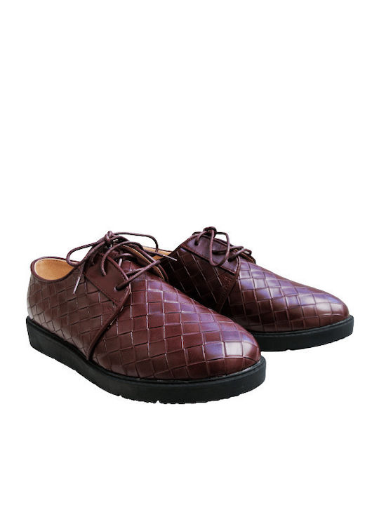 Verde 3264 Women's Derby Shoes Burgundy 28-3264