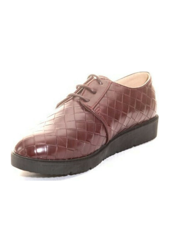 Oxfords pentru femei în Burgundy Culore